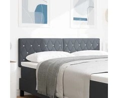LED galvūgalis su LED juostelėmis Tamsiai pilka 160 cm Aksomas