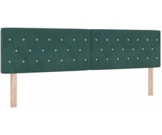 LED galvūgalis su LED juostelėmis Tamsiai žalia 180 cm Aksomas