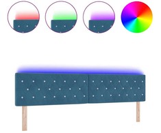 LED galvūgalis su LED juostelėmis Tamsiai mėlyna 200 cm Aksomas