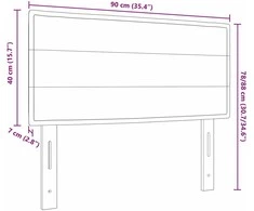 LED galvūgalis su LED juostelėmis Juodas 90 cm audinys