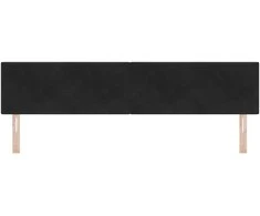LED galvūgalis su LED juostelėmis Juodas 200 cm Aksomas