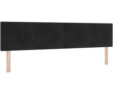LED galvūgalis su LED juostelėmis Juodas 200 cm Aksomas