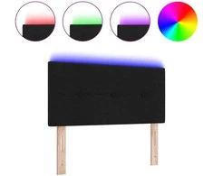 LED galvūgalis su LED juostelėmis Juodas 80 cm audinys