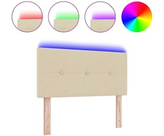 LED galvūgalis su LED juostelėmis Kreminė 90 cm audinys
