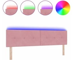 LED galvūgalis su LED juostelėmis Rožinė 180 cm Aksomas