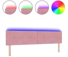 LED galvūgalis su LED juostelėmis Rožinė 200 cm Aksomas