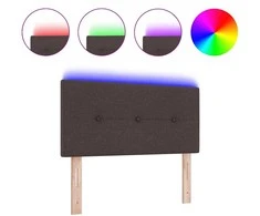 LED galvūgalis su LED juostelėmis Tamsiai rudas 90 cm audinys
