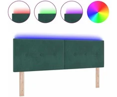 LED galvūgalis su LED juostelėmis Žalia 160 cm Aksomas