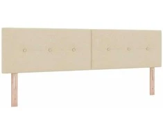 LED galvūgalis su LED juostelėmis Kreminė 180 cm audinys