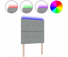LED galvūgalis su LED juostelėmis Šviesiai pilka 100 cm audinys