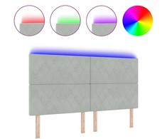 LED galvūgalis su LED juostelėmis Šviesiai pilka 180 cm Aksomas
