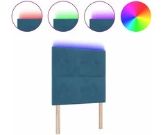 LED galvūgalis su LED juostelėmis Mėlyna 90 cm Aksomas