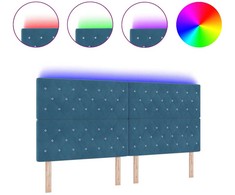 LED galvūgalis su LED juostelėmis Tamsiai mėlyna 200 cm Aksomas