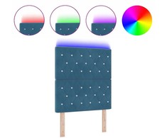LED galvūgalis su LED juostelėmis Tamsiai mėlyna 80 cm Aksomas