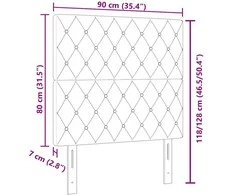 LED galvūgalis su LED juostelėmis Tamsiai mėlyna 90 cm Aksomas
