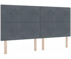 LED galvūgalis su LED juostelėmis Pilka 200 cm Aksomas