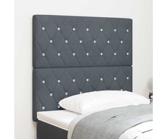 LED galvūgalis su LED juostelėmis Tamsiai pilka 100 cm Aksomas