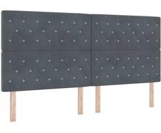 LED galvūgalis su LED juostelėmis Tamsiai pilka 200 cm Aksomas