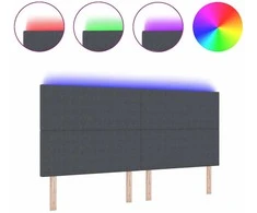 LED galvūgalis Tamsiai pilka 200 cm Kordūrinis audinys