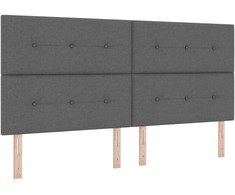 LED galvūgalis su LED juostelėmis Tamsiai pilka 200 cm audinys