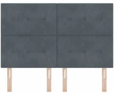 LED galvūgalis su LED juostelėmis Pilka 144 cm Aksomas