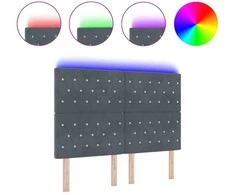 LED galvūgalis su LED juostelėmis Tamsiai pilka 160 cm Aksomas