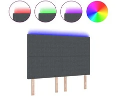 LED galvūgalis Tamsiai pilka 160 cm Kordūrinis audinys