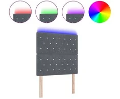 LED galvūgalis su LED juostelėmis Tamsiai pilka 90 cm Aksomas