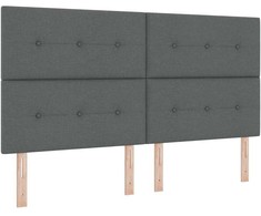 LED galvūgalis su LED juostelėmis Tamsiai pilka 180 cm audinys