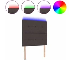 LED galvūgalis su LED juostelėmis Tamsiai rudas 90 cm audinys