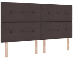 LED galvūgalis su LED juostelėmis Tamsiai rudas 180 cm audinys
