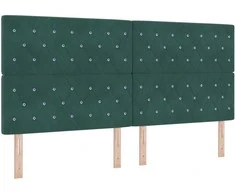 LED galvūgalis su LED juostelėmis Tamsiai žalia 200 cm Aksomas