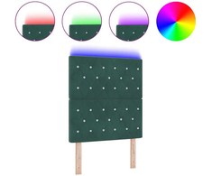 LED galvūgalis su LED juostelėmis Tamsiai žalia 80 cm Aksomas