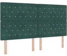 LED galvūgalis su LED juostelėmis Tamsiai žalia 180 cm Aksomas