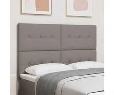 LED galvūgalis su LED juostelėmis Taupe 144 cm audinys