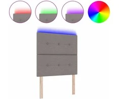 LED galvūgalis su LED juostelėmis Taupe 90 cm audinys