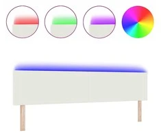 LED galvūgalis su galvūgalio Kreminė 200 cm Kordūrinis audinys