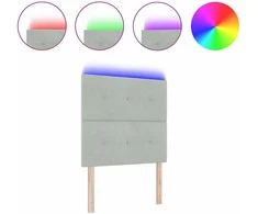 LED galvūgalis su LED juostelėmis Šviesiai pilka 100 cm Aksomas