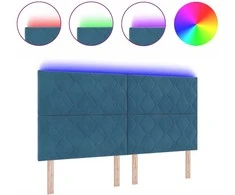 LED galvūgalis Tamsiai mėlyna 180 cm Aksomas