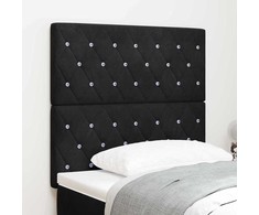 LED galvūgalis su LED juostelėmis Juodas 90 cm Aksomas