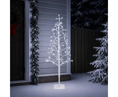 LED girliandų Kalėdų eglutė Balta 18 x 18 x 150 cm Plienas