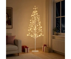 LED girliandų Kalėdų eglutė Balta 18 x 18 x 150 cm Plienas