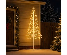 LED girliandų Kalėdų eglutė Balta 47 x 240 cm Plienas 268 LED