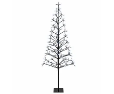 LED girliandų Kalėdų eglutė Juoda 180 cm Plienas 196 LED