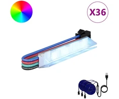 LED juosta 12 pcs Juoda ir daugiaspalvė 1745 mm