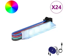 LED juosta 12 pcs Juoda ir daugiaspalvė 1745 mm
