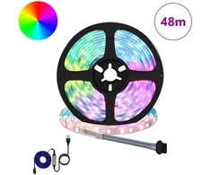 LED juosta 12 pcs Juoda ir permatoma 4000 mm Varis ir plastikas