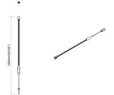 LED juosta 2 pcs Juoda ir permatoma 1000 mm Varis ir plastikas