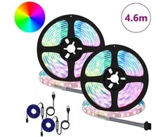 LED juosta 2 pcs Juoda ir permatoma 2300 mm Varis ir plastikas