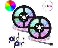 LED juosta 2 pcs Juoda ir permatoma 1700 mm Varis ir plastikas